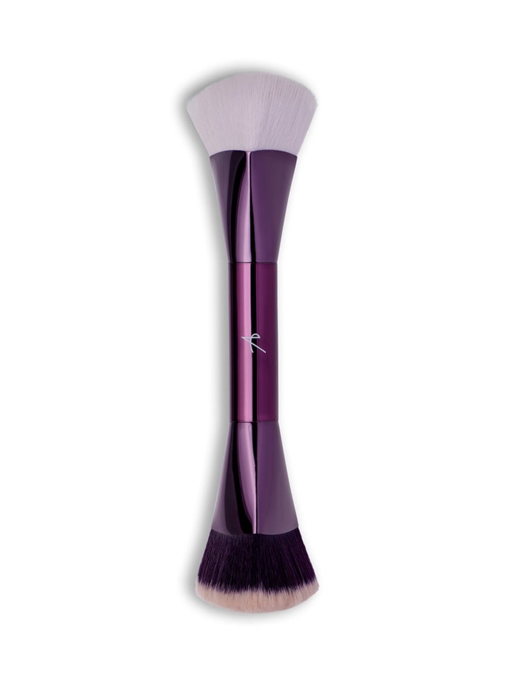 Dual-Ended Purple Makeup Brush for Powder & Liquid Application